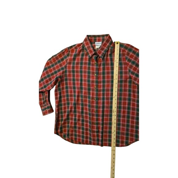 Vintage Bonworth M Petite 80's Christmas Red/Green Button Up Holiday - Picture 5 of 6